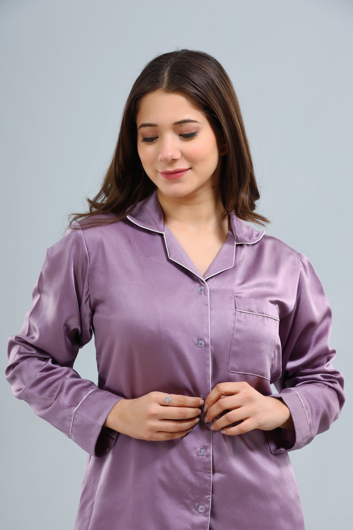 Lavender satin pj set