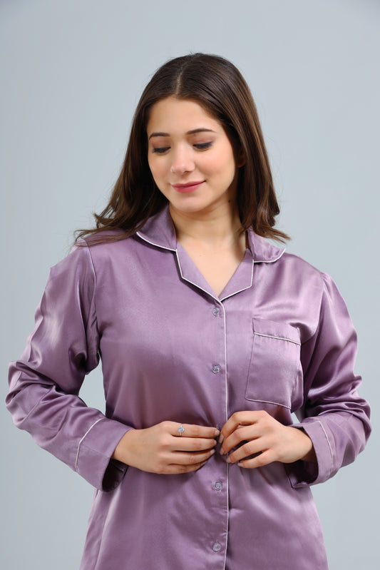 Lavender satin pj set