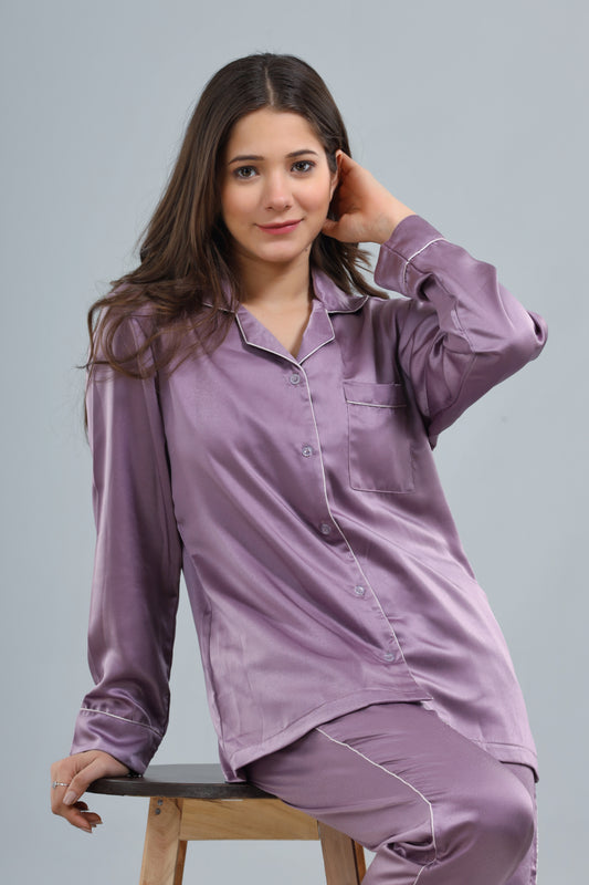 Lavender satin pj set