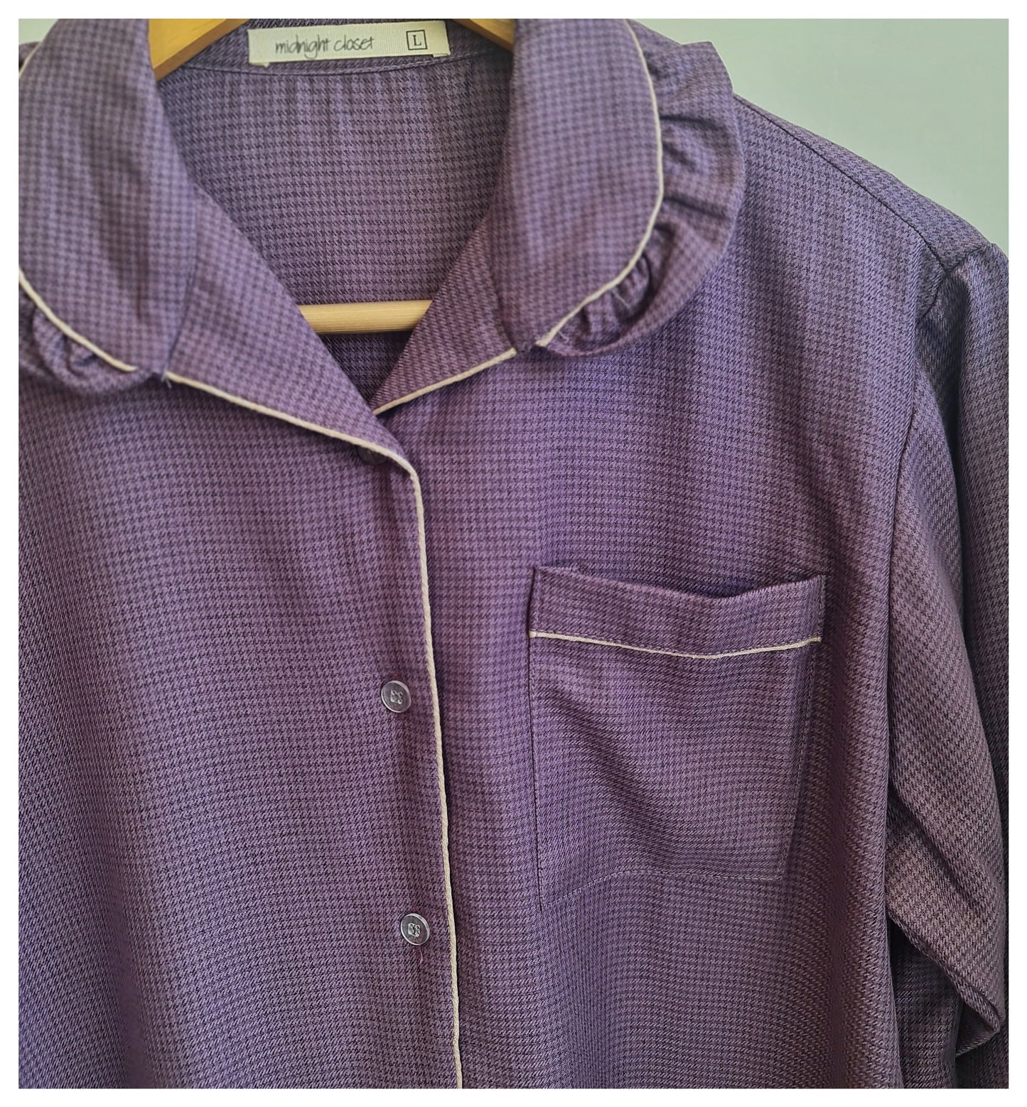 Purple plaid pj set