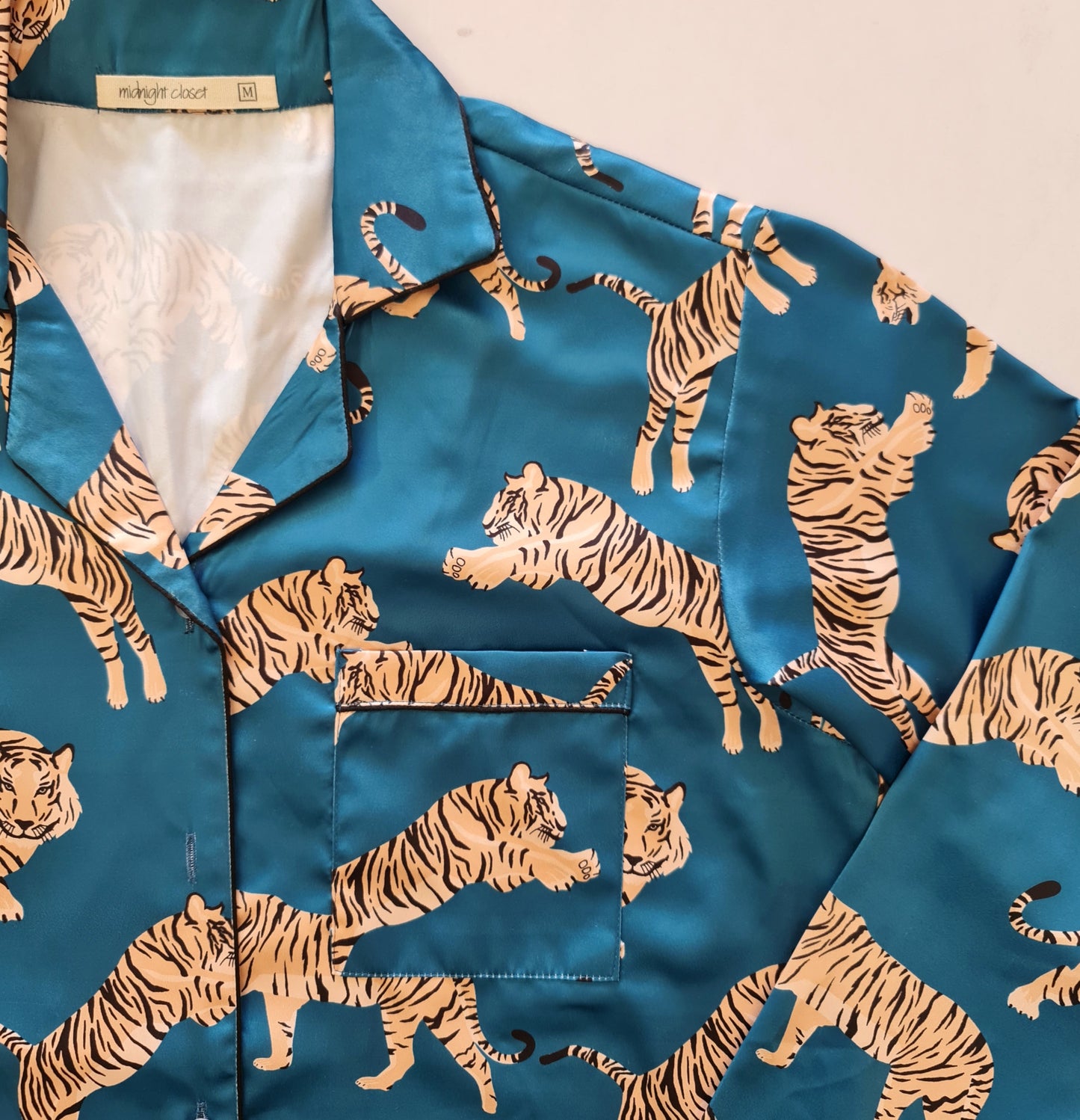 Blue Tiger satin pj set