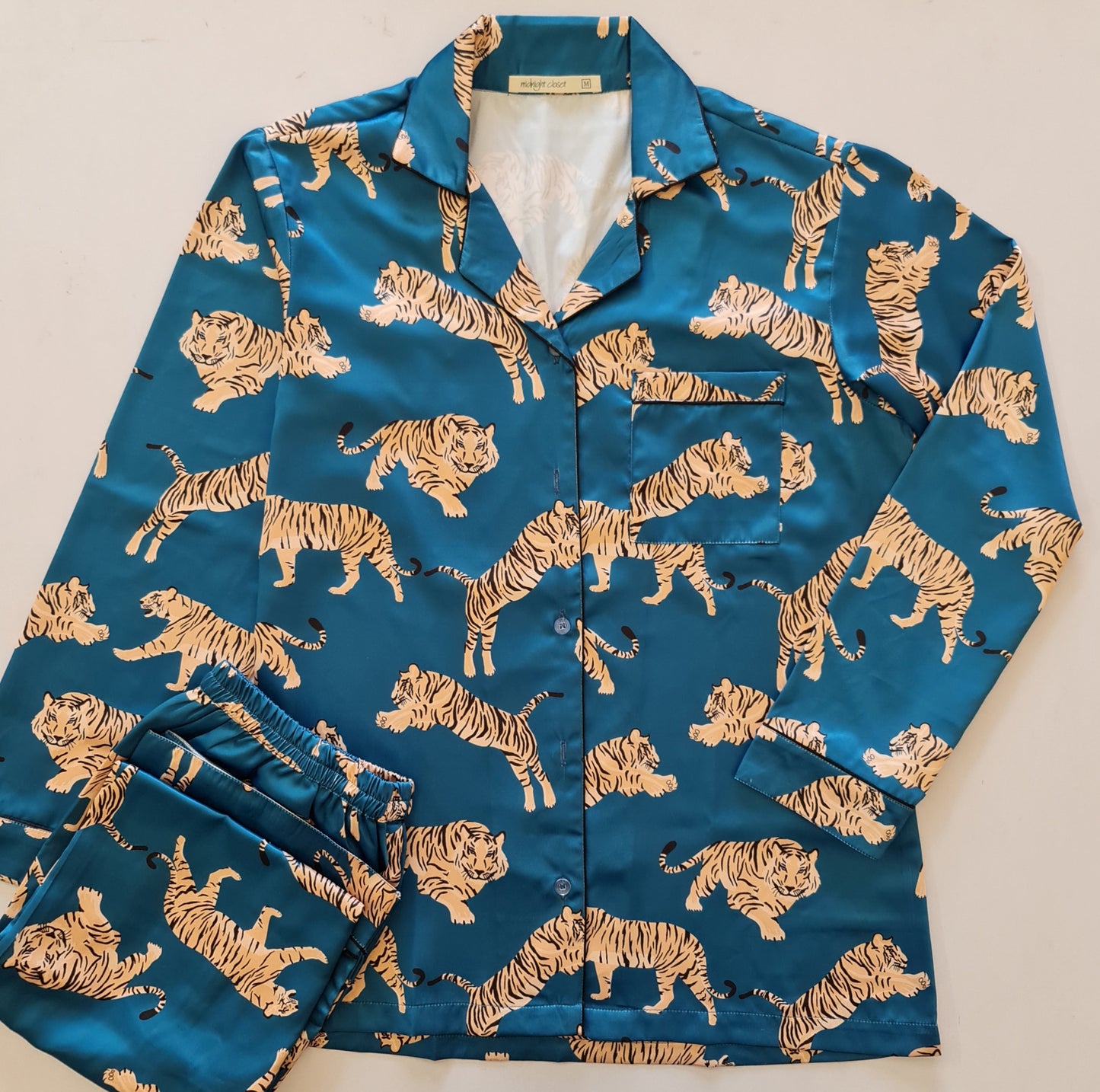 Blue Tiger satin pj set