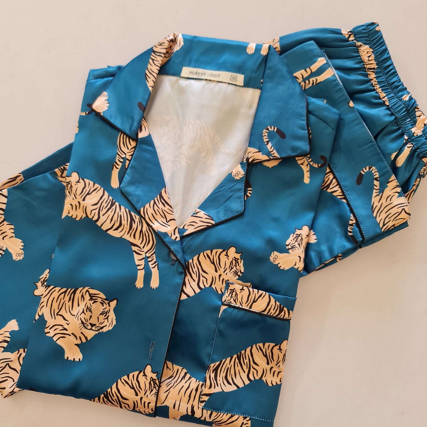 Blue Tiger satin pj set
