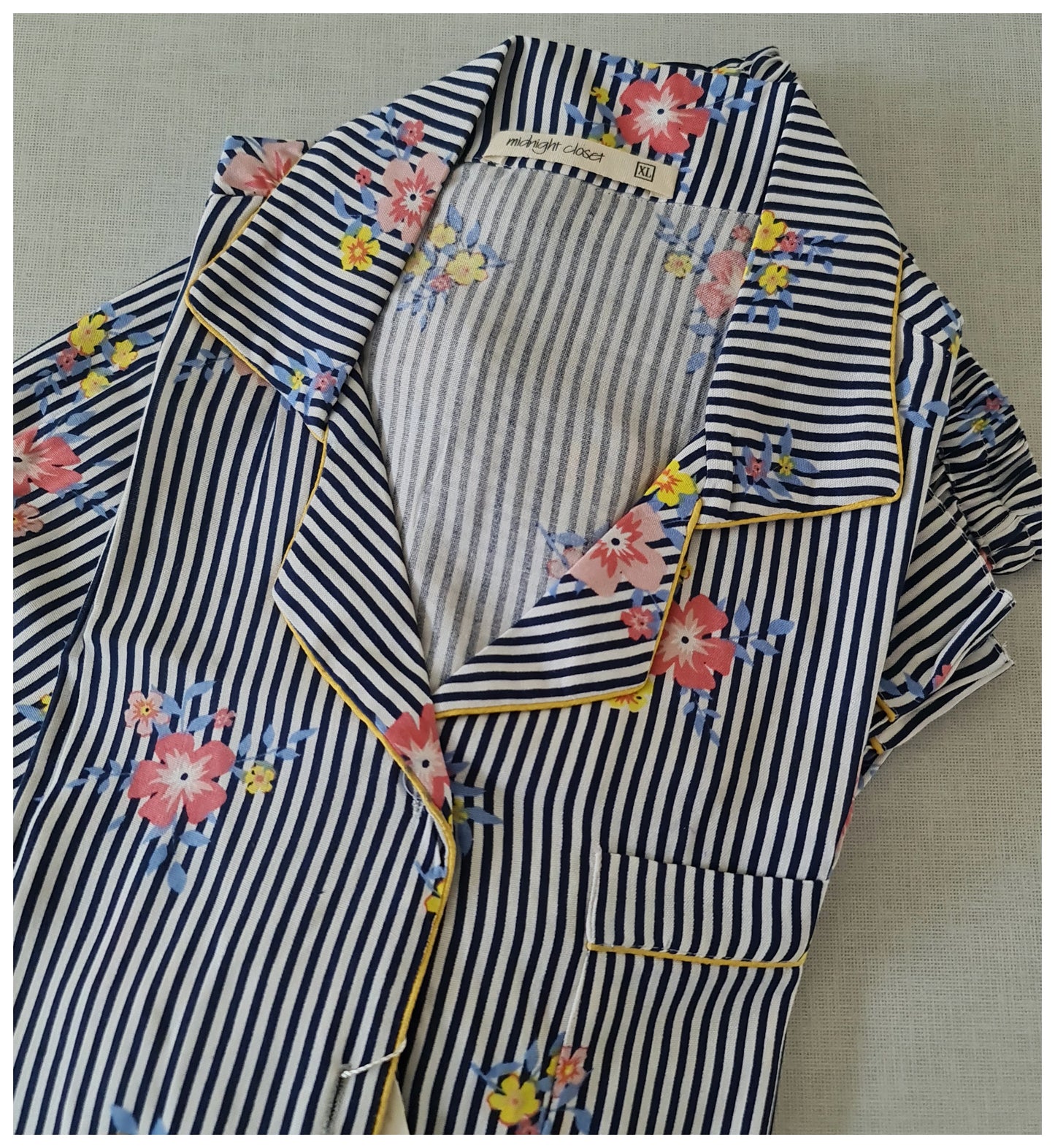 Floral striped pj set