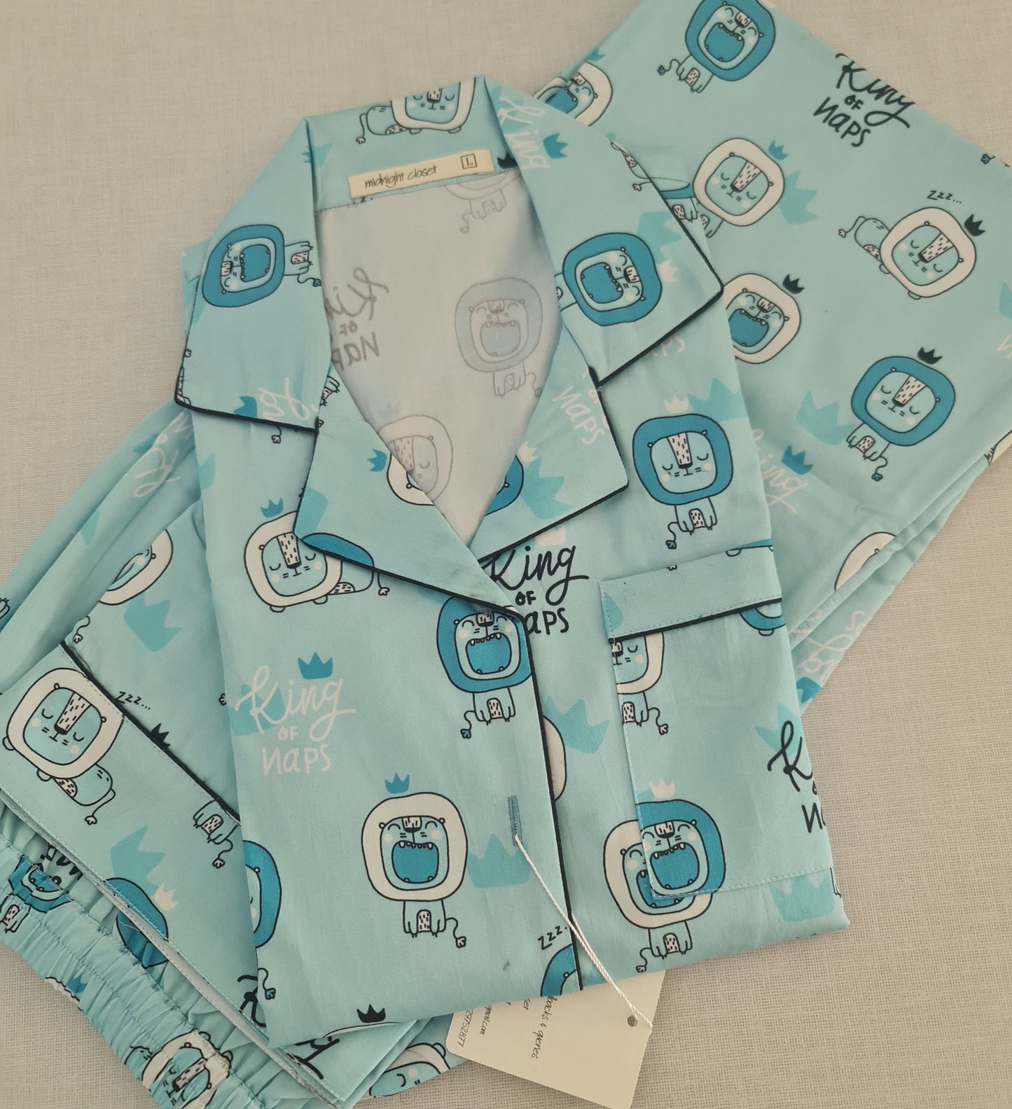 Blue "king of naps" pj set