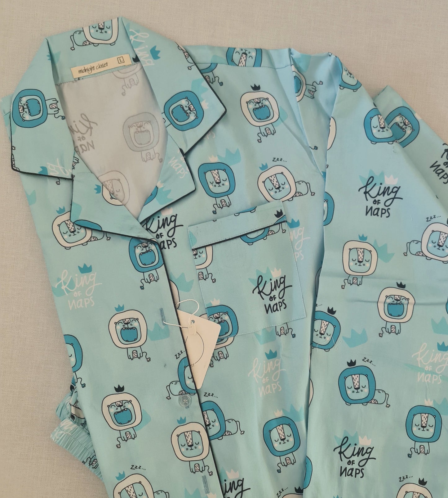Blue "king of naps" pj set