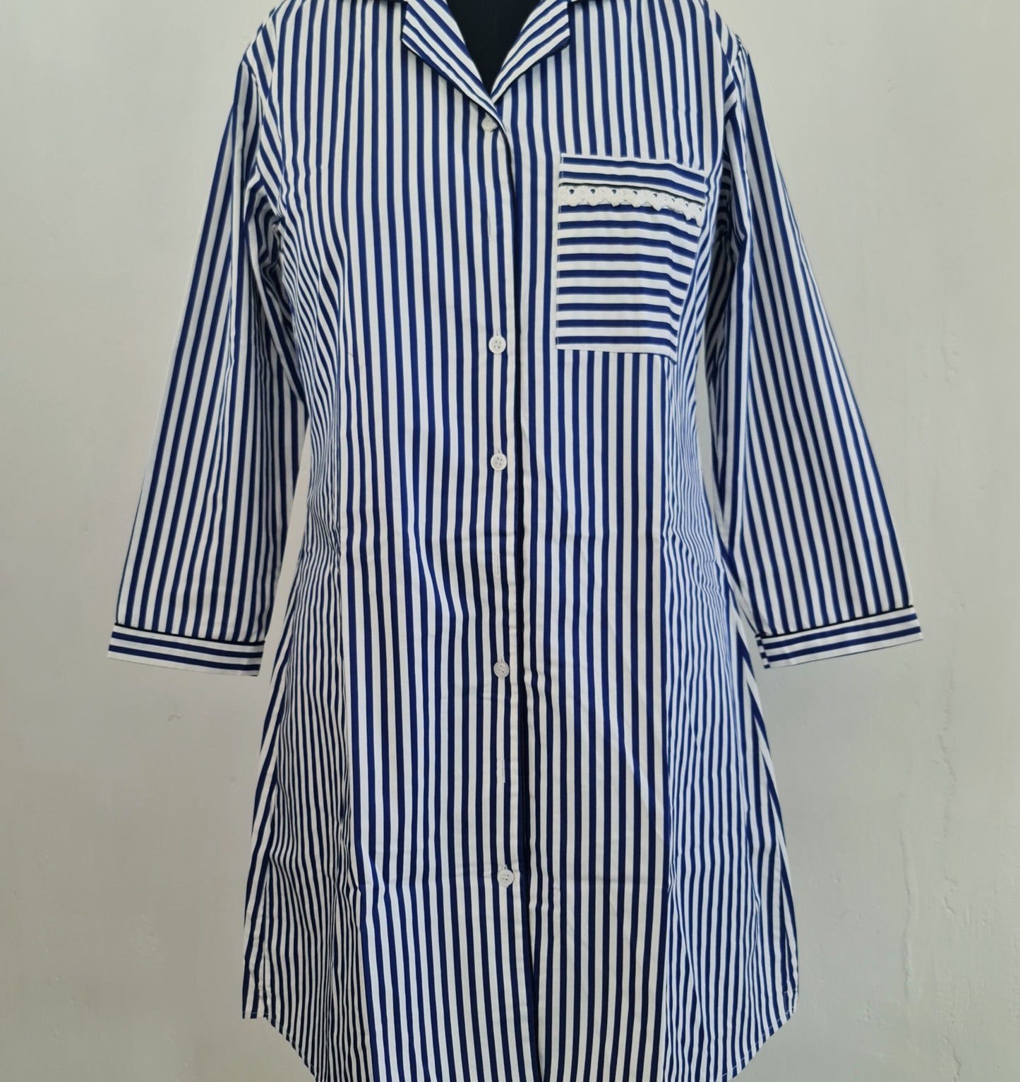 Blue n white striped sleepshirt