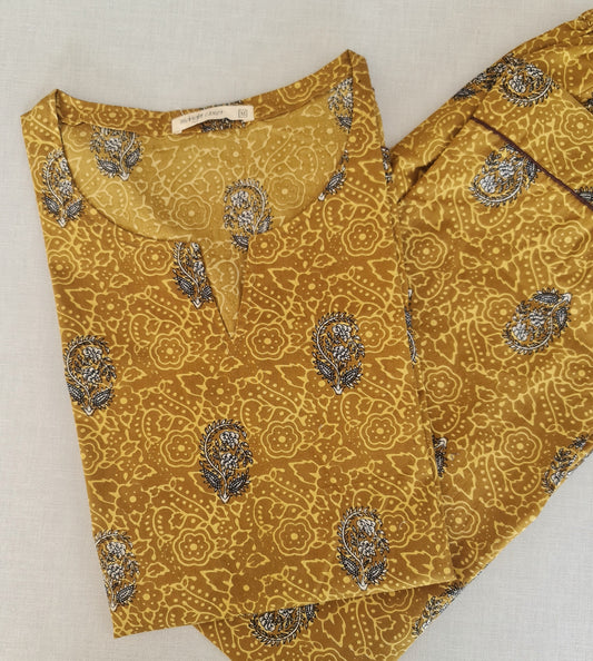 Mustard floral booti loungewear