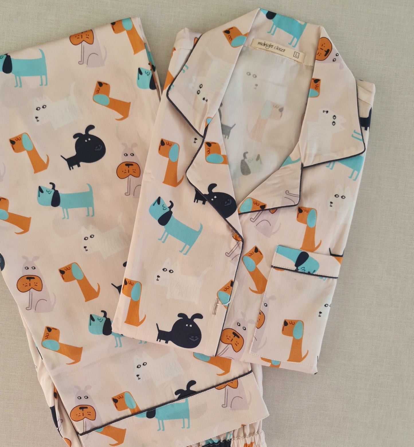 Beige dog pj set