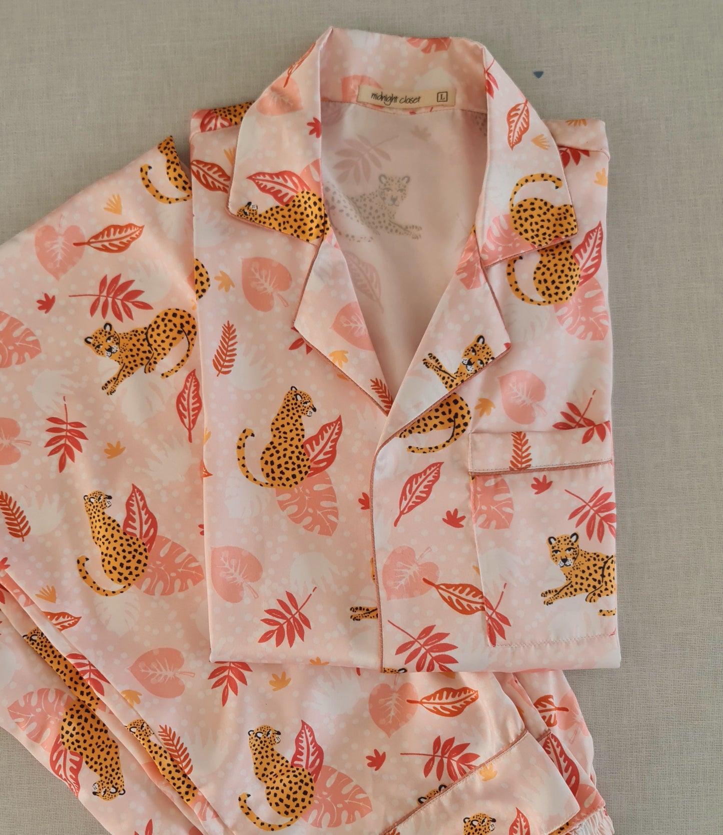 Pink bagheera satin pj set