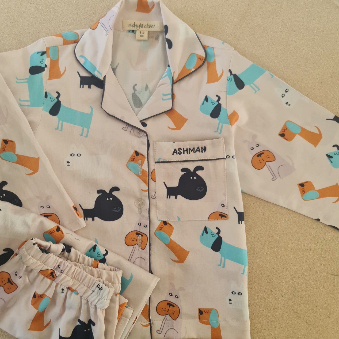 Beige dog pj set