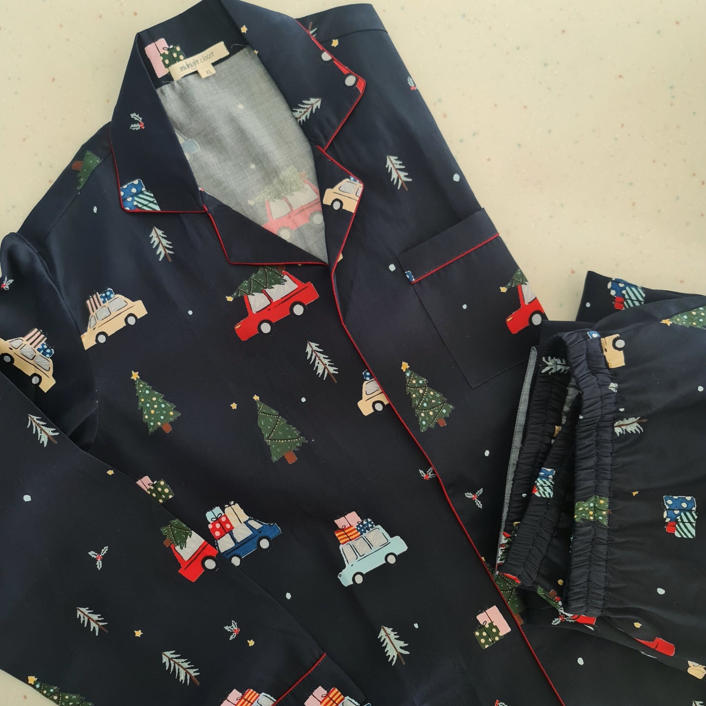 Navy blue christmas pj set