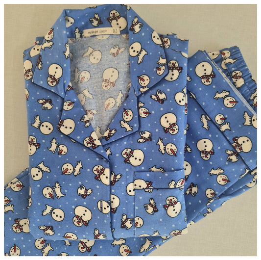Warm snowman pj set