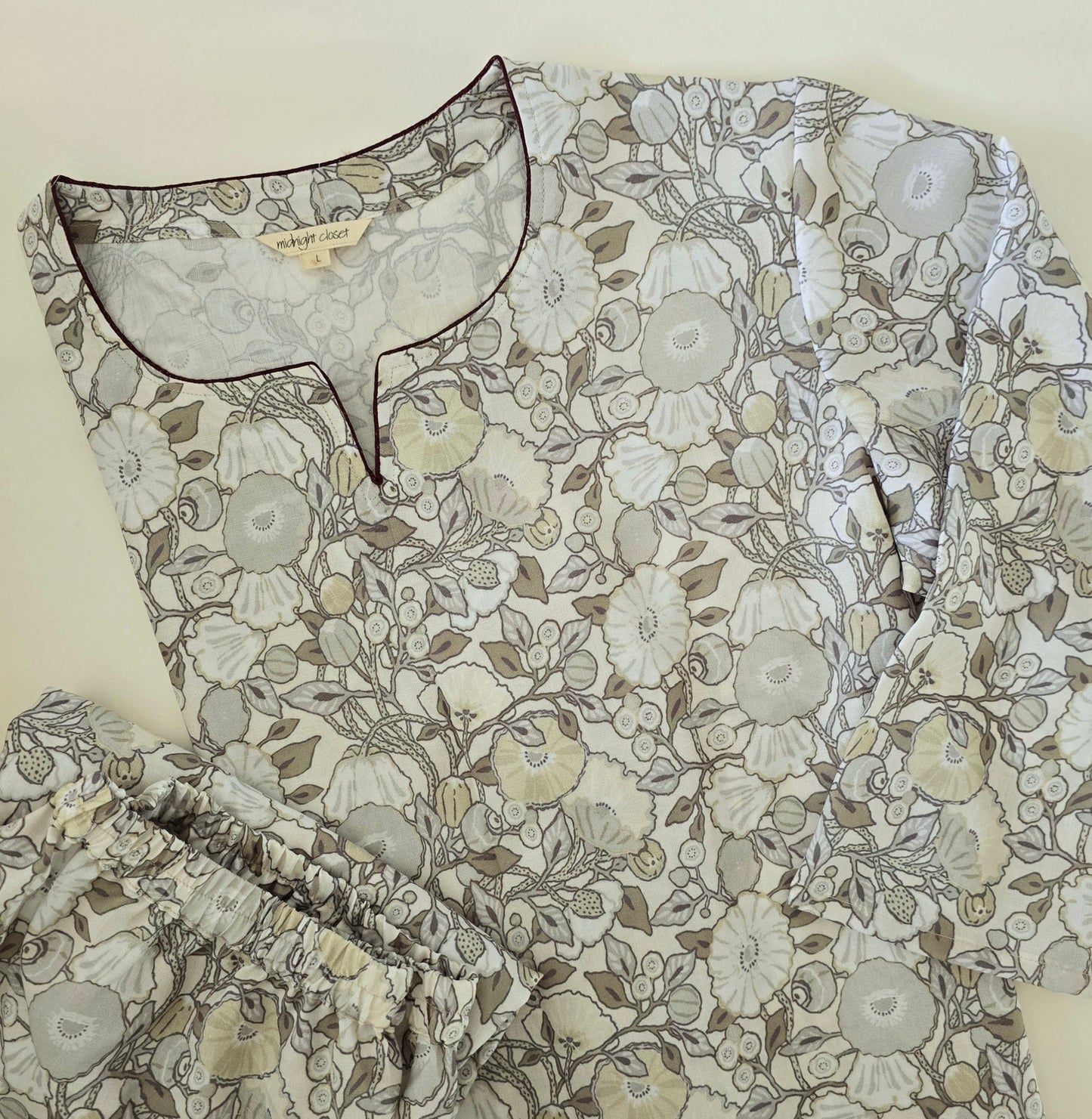 Linen floral loungewear set