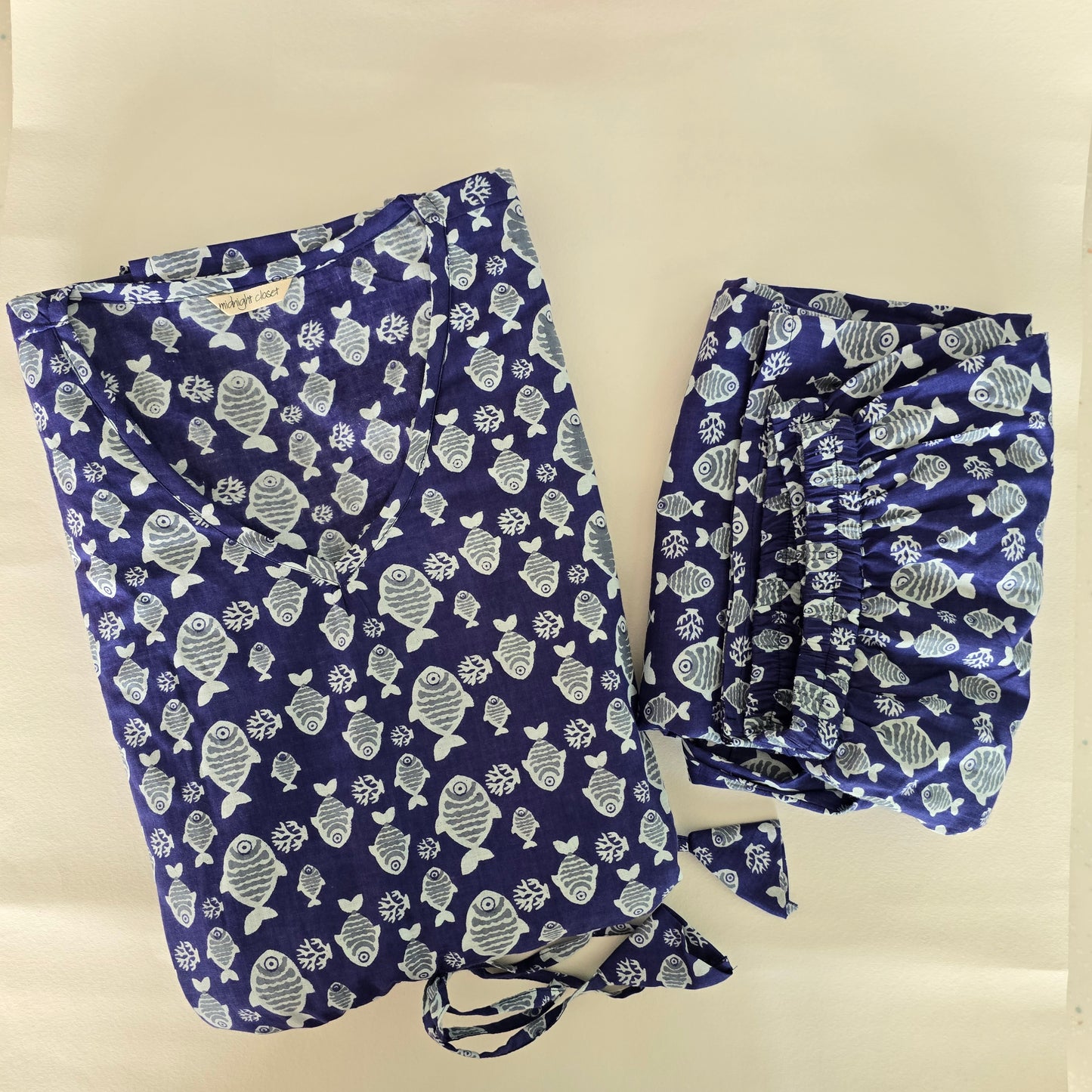 Something's fishy kaftan top & pj set
