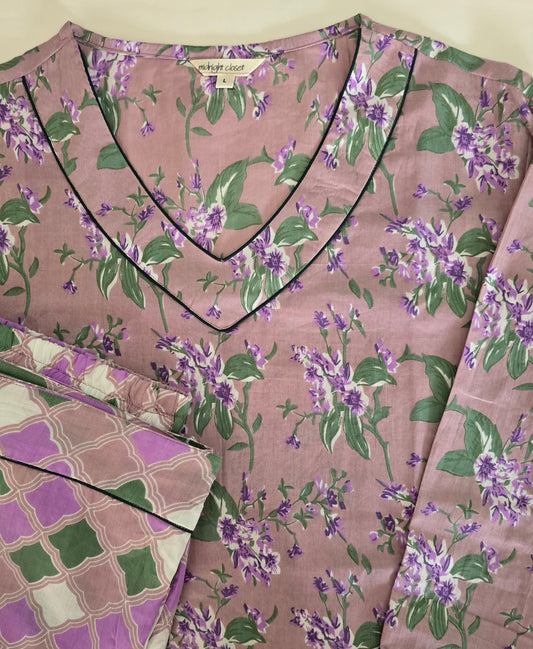 Lavender bloom loungewear set