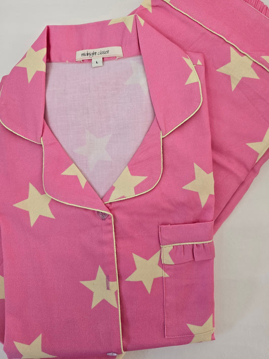 Pink starry pop pj set