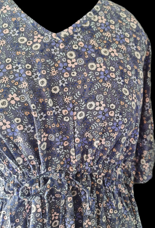 Blue floral kaftan pj set
