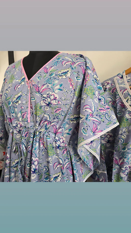 Grey floral kaftan