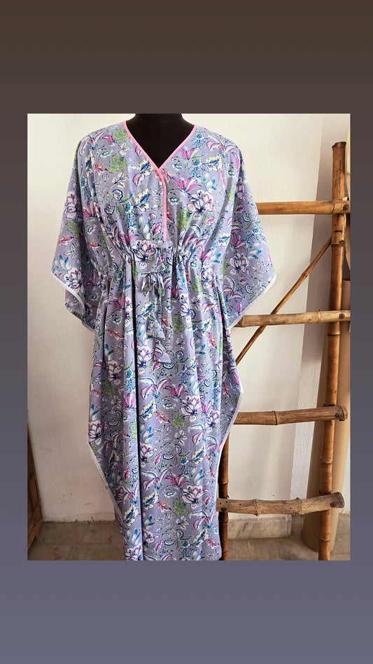 Grey floral kaftan