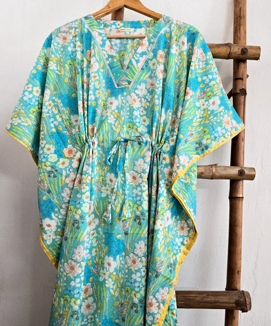 Blue Flora kaftan