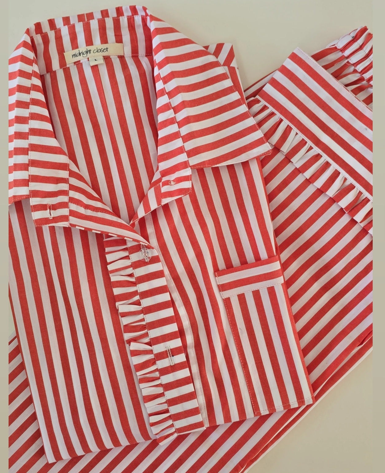 Red striped pj set
