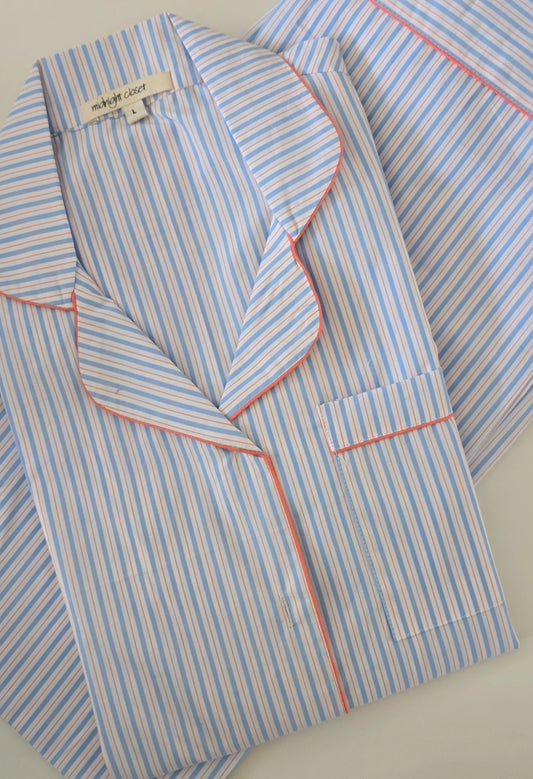 Classic blue striped pj set