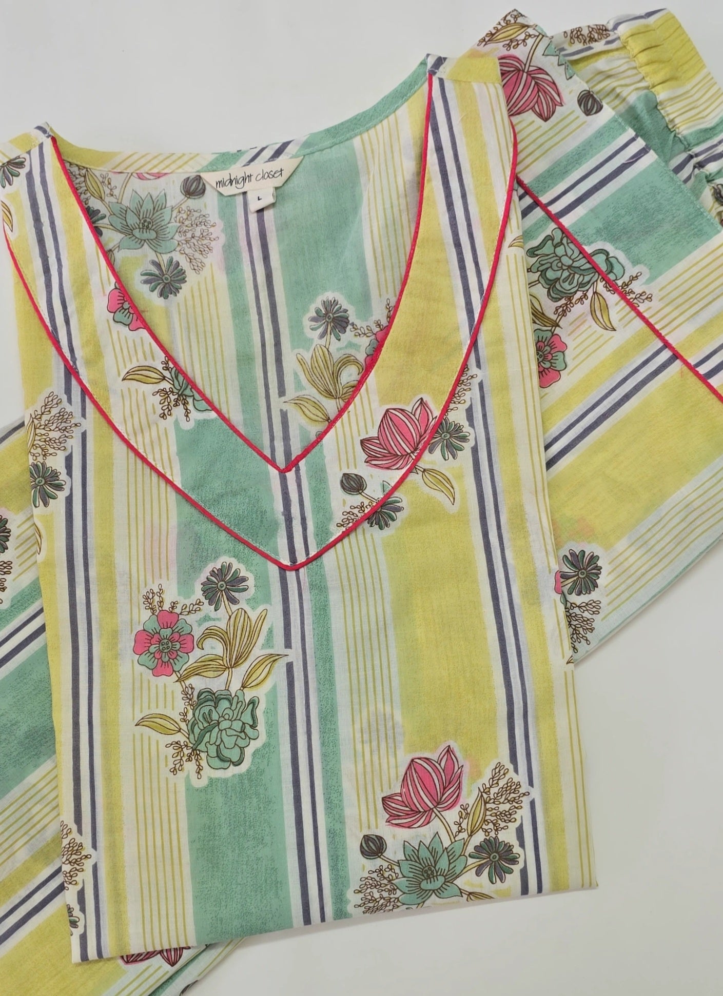 Stripe bloom loungewear set