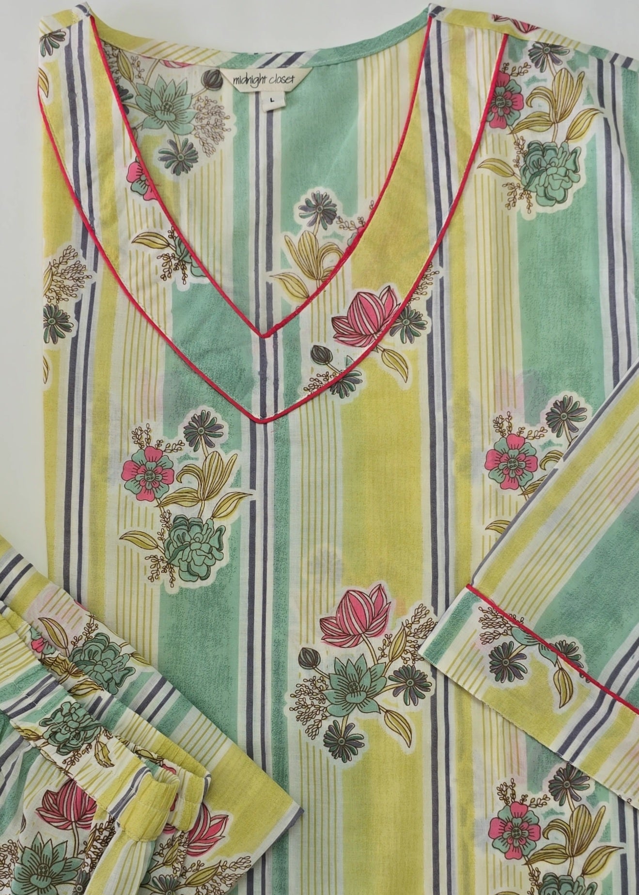 Stripe bloom loungewear set