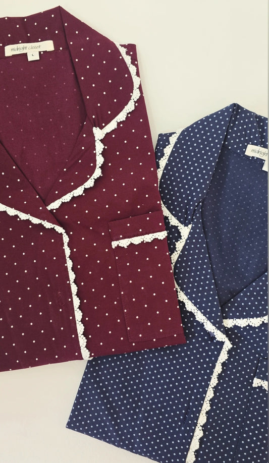 Midnight polka pj set