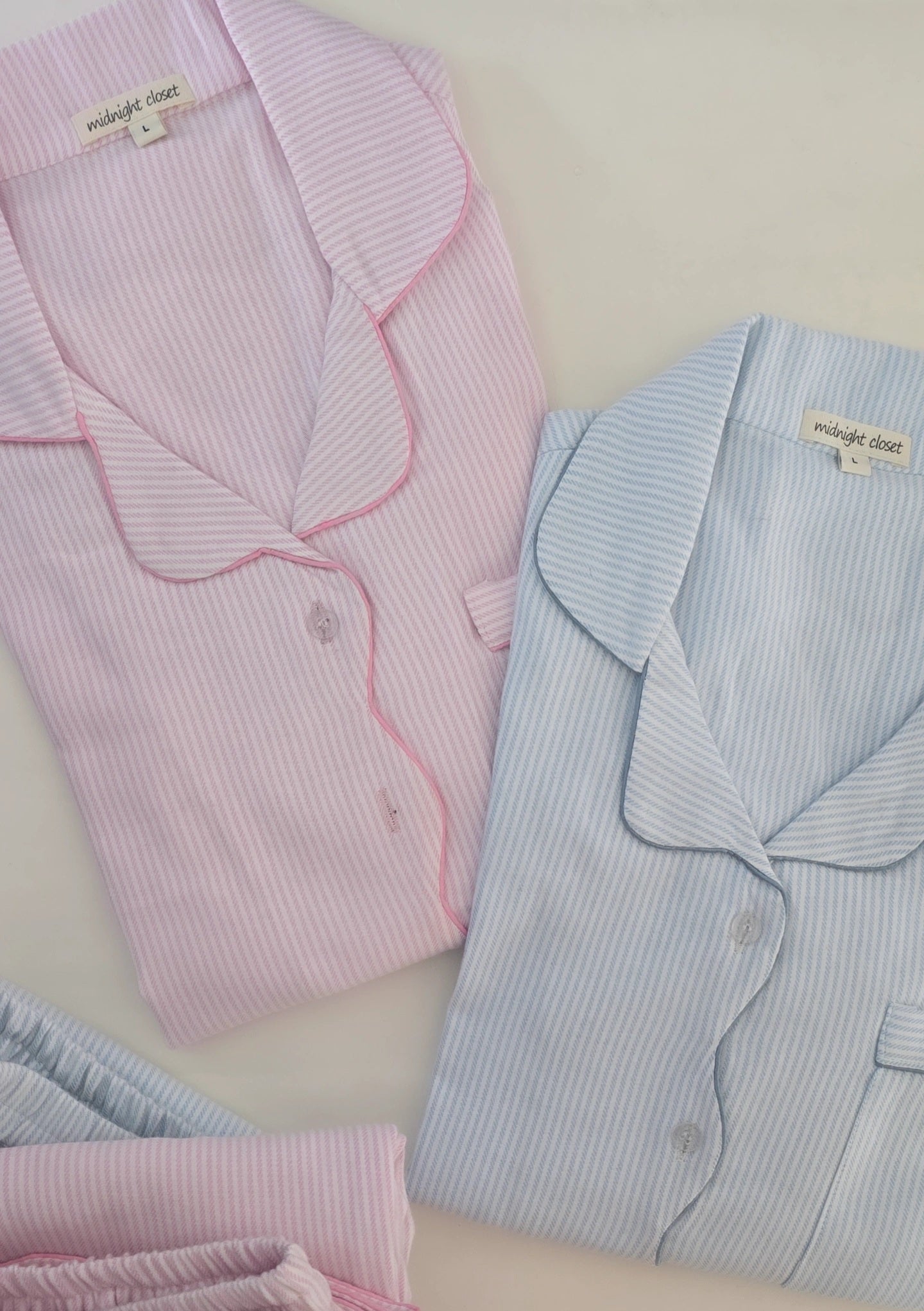 Blush striped & scalloped set