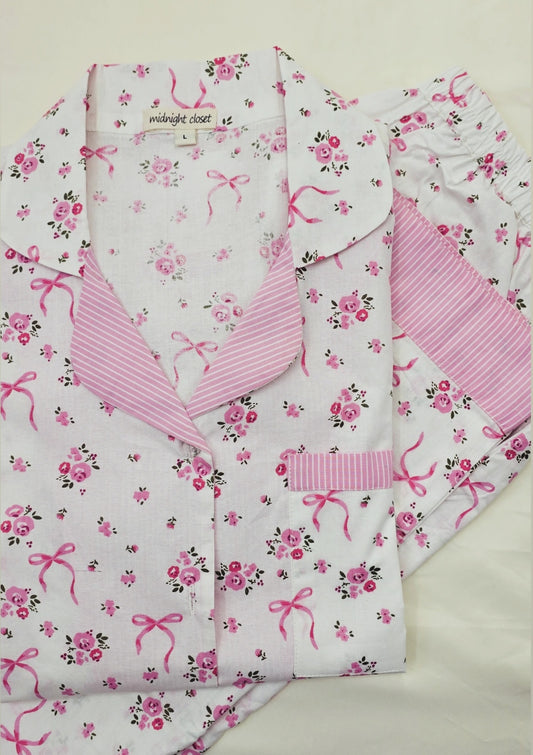 Blush and bow pj set