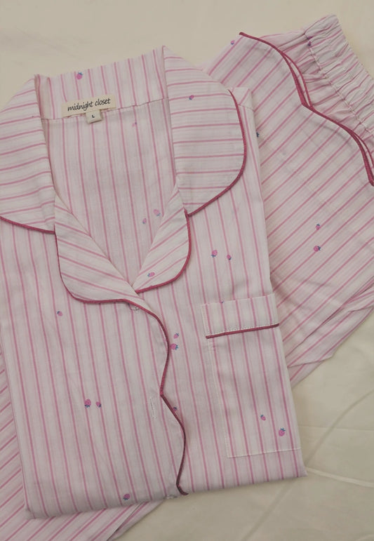 Berry striped pj set