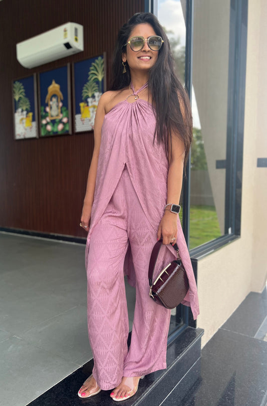 Blush halter longtop & pant set