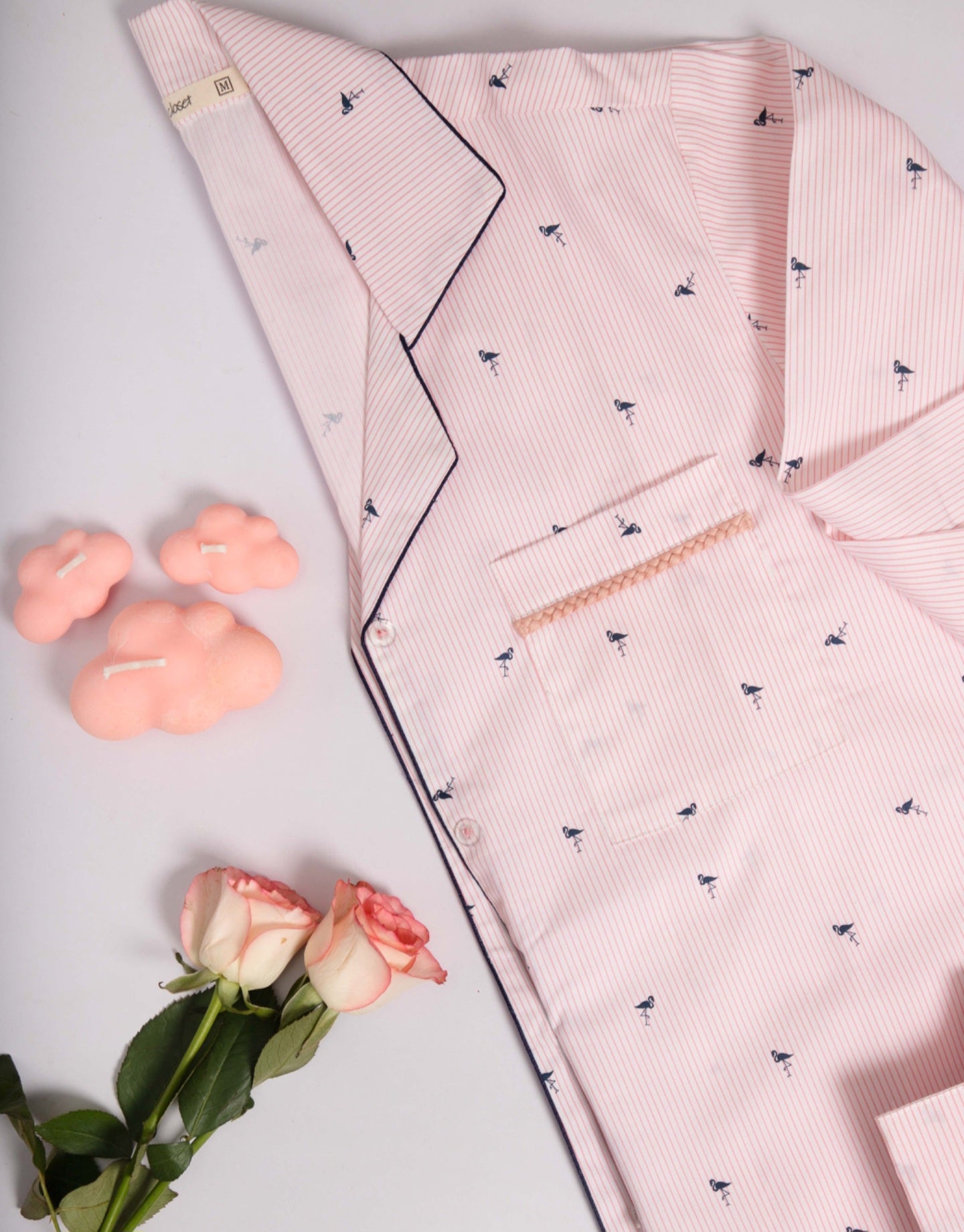 Striped flamingo print