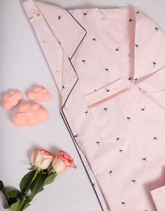 Striped flamingo print