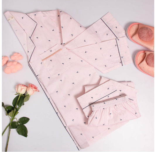 Striped flamingo print