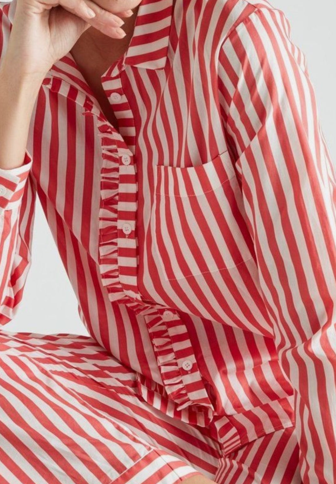 Red striped pj set