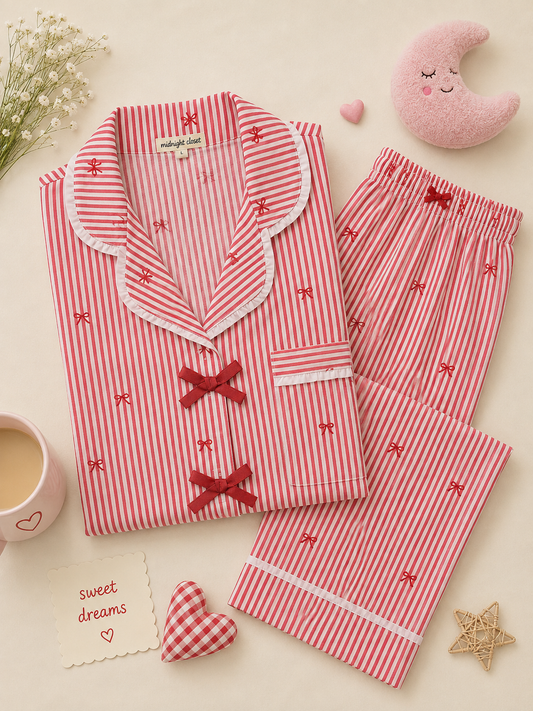 Pink bow affair pj set