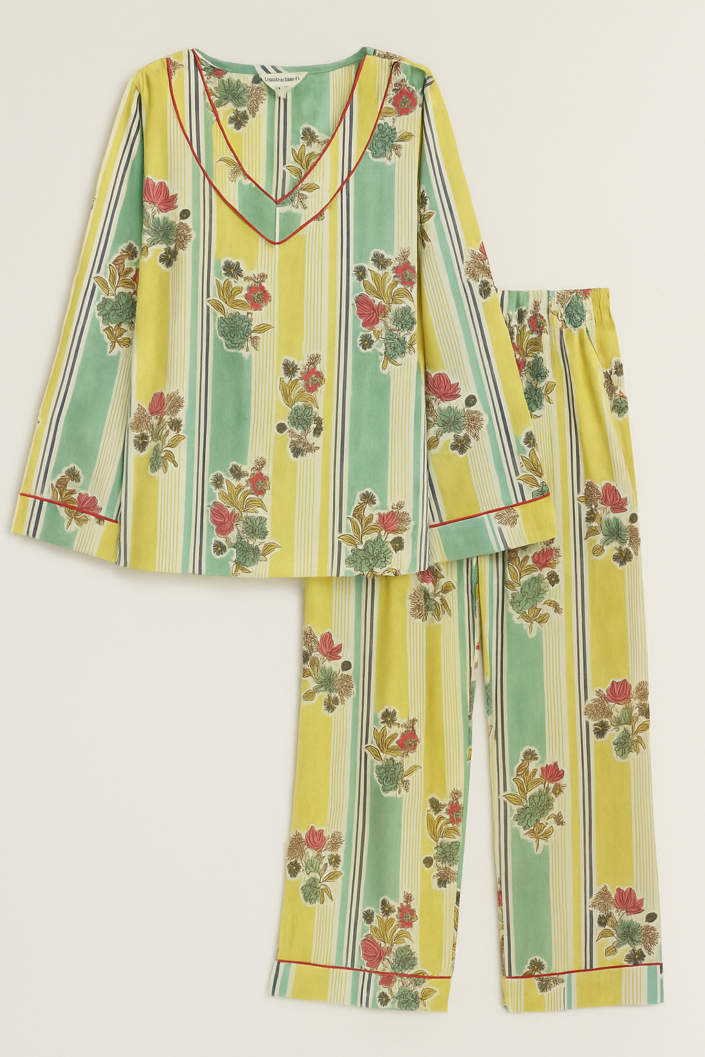 Stripe bloom loungewear set