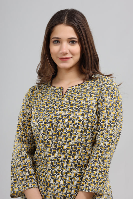 Yellow abstract loungwear