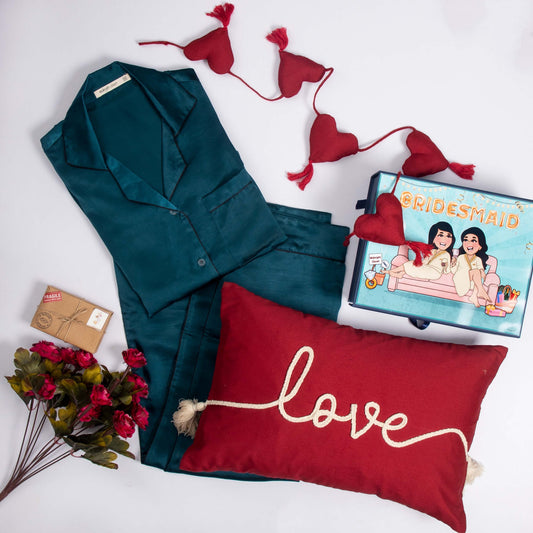 Bottle Green satin PJ set