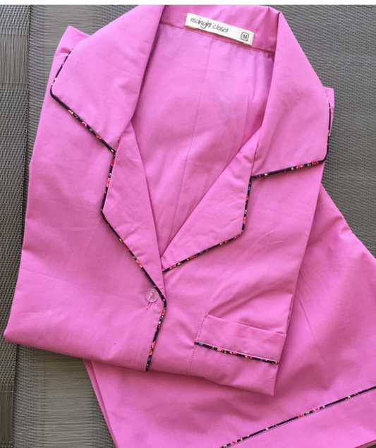 Plain pink pj set (FEMALE)