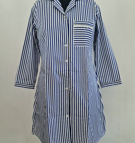 Blue n white striped sleepshirt
