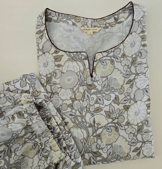 Linen floral loungewear set