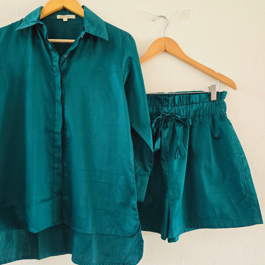 Emerald green resort wear short set