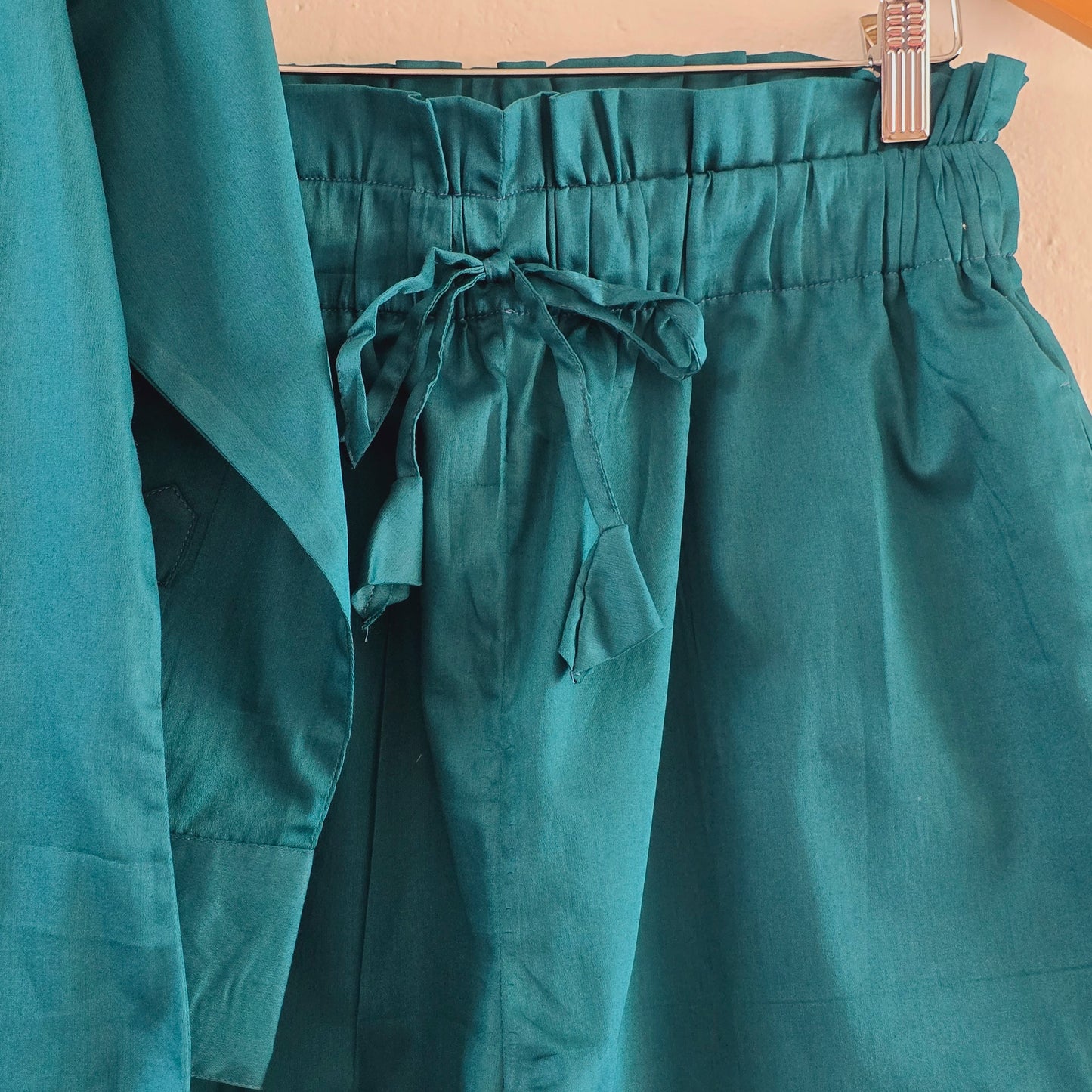 Emerald green resort wear short set