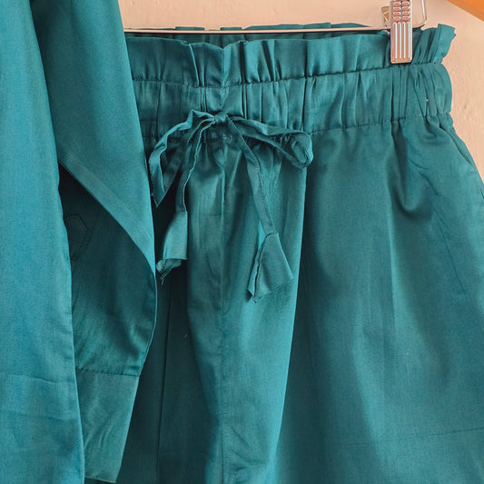 Emerald green resort wear short set