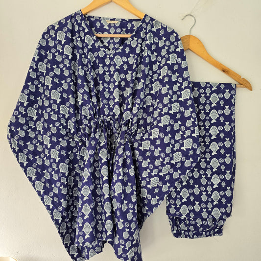 Something's fishy kaftan top & pj set