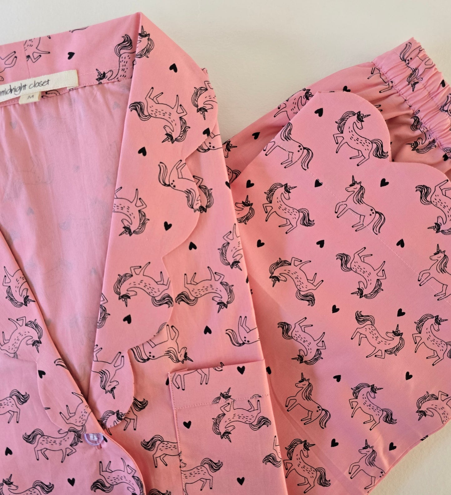 Unicorn scalloped pj set